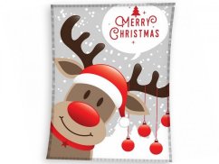 Dětská mikroflanelová vánoční deka Sob Rudolf 150x200