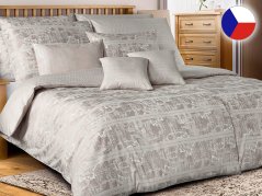 Damaškové povlečení EXCELLENT 2x 70x90, 240x220 ORNELLA Florencia ornament světle hnědý