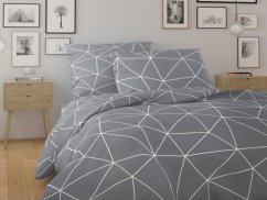 Povlečení bavlna EXCLUSIVE 70x90, 140x200 Grid šedé