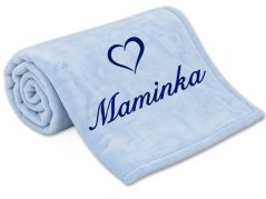 Deka pro maminku se srdíčkem 150x200 světle modrá
