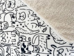 Luxusní deka s beránkem 140x200 mikroflanel TISK Kočky a psi