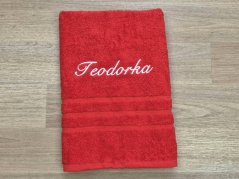 Osuška se jménem NA PŘÁNÍ 70x140 Viola červená