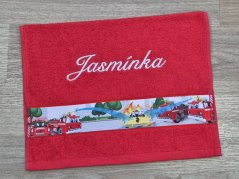 Dětský ručník se jménem NA PŘÁNÍ 30x50 Hasiči červený