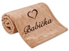 Deka pro babičku se srdíčkem 150x200 čokoládová