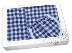 Dárkové balení Kanafas kostka modrá/bílá zástěra + chňapka + utěrka