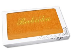 Dárkové balení ručníku BABIČKA oranžový