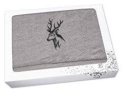 Dárkové balení osušky pro myslivce Hlava jelena šedá