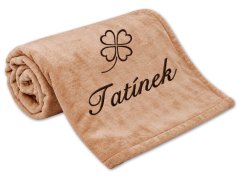 Deka pro tatínka se čtyřlístkem 150x200 čokoládová