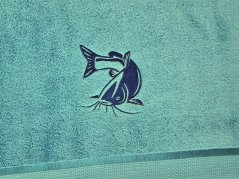 Luxusní osuška pro rybáře petrolejová 450g Sumec