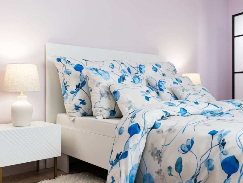 Krepové povlečení KOMFORT Bloom elegance banán 70x90, 140x200
