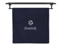 Ručník se jménem NA PŘÁNÍ tmavě modrý 50x100 Fotbalový míč