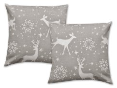 Vánoční povlak na polštář flanel 40x40 Escama grey