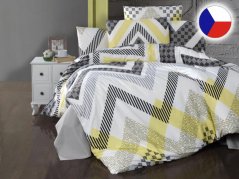 Prodloužené povlečení bavlna EXCLUSIVE Zigzag grey 70x90, 140x220
