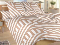 Bavlněné prodloužené povlečení 140x220, 70x90 KOMFORT Zebra světle hnědá