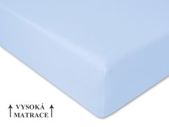 Jersey prostěradlo na vysokou matraci 90x200 EXTRA Světle modré