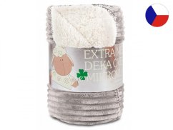 Luxusní deka z mikrovlákna OVEČKA 150x200 Manžestr světle šedá 520g