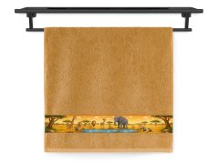 Dětský ručník 50x100 NORA TISK 450g Africká zvířátka okr