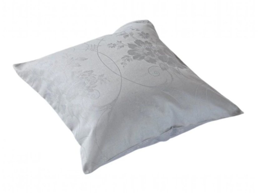 Luxusní damaškový povlak na polštář 50x70 BOHEMA Kytice šedá