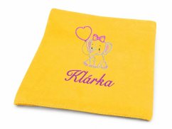 Dětská deka se jménem NA PŘÁNÍ 75x100 Slůně žlutá
