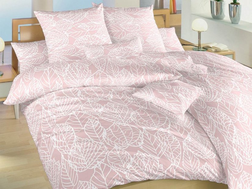 Bavlněné prodloužené povlečení 140x220, 70x90 KOMFORT Max pudrový