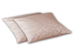 Damaškový dekorační polštářek 40x40 EXCELLENT TENCEL Šepot větviček pudrově růžový