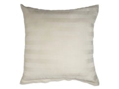 Damaškový dekorační polštářek 40x40 Atlas grádl proužek 2 cm šampaň