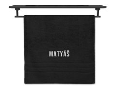 Osuška pro sportovce se jménem 70x140 černá
