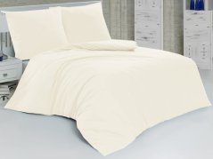 Jednobarevné povlečení bavlněné na zip 2x 70x90, 220x200 EXCLUSIVE smetanové