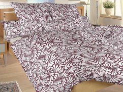 Bavlněné francouzské povlečení 220x200, 2x 70x90 KOMFORT Iluze bordó