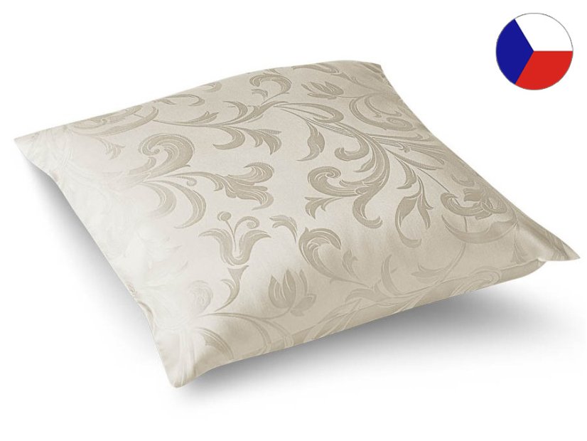 Damaškový povlak na polštář 40x40 EXCELLENT ORNELLA Melodie ornamentu smetanová