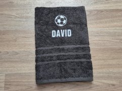 Ručník se jménem tmavě šedý 50x100 Míč + DAVID