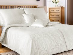 Damaškové povlečení EXCELLENT 140x220, 70x90 GEON Tulipánová linie krémová