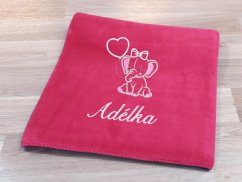 Dětská deka se jménem NA PŘÁNÍ 75x100 Slůně růžová