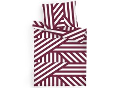 Francouzské bavlněné povlečení 240x200, 2x 70x90 KOMFORT Zebra bordó