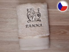 Luxusní dárkové balení osušky Znamení Panna béžová/hnědá