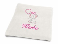 Dětská deka se jménem NA PŘÁNÍ 75x100 Slůně bílá