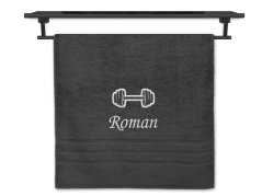 Ručník se jménem NA PŘÁNÍ tmavě šedý 50x100 Činka