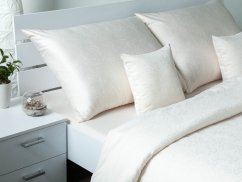 Damaškový povlak na polštář 40x40 EXCELLENT GEON Tulipánová linie krémová