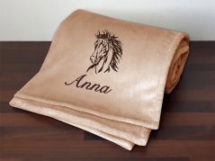Deka se jménem NA PŘÁNÍ 150x200 Kůň Apollo na čokoládové 300g