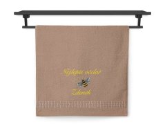 Osuška se jménem NA PŘÁNÍ 450g Nejlepší včelař tmavě béžová