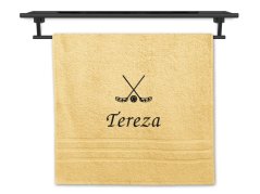 Osuška se jménem NA PŘÁNÍ žlutá 70x140 Florbal