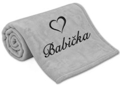 Deka pro babičku se srdíčkem 150x200 světle šedá