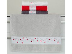 Froté ručník 50x100 NORA TISK 450g Spirála stříbrná