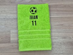 Ručník se jménem pistáciový 50x100 Fotbalový míč + IVAN 11