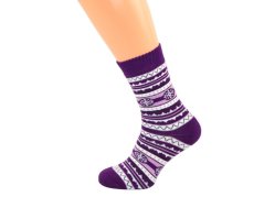 THERMO FROTÉ ponožky 35/37 Norský vzor fialové