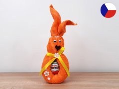 Velký velikonoční zajíček z ručníku Sofie oranžový+ vajíčko s překvapením