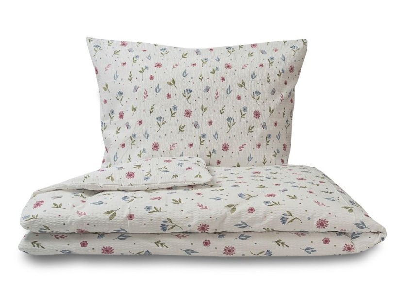 Francouzské povlečení krep EXCLUSIVE 2x 70x90, 200x200 Letní louka