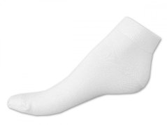 Bambusové kotníkové ponožky s lycrou 41/42 Hladké bílé