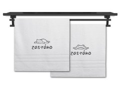 Set ručníků Zas ráno kočka a žabák bílý
