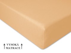 Jersey prostěradlo na vysokou matraci 180x200 EXTRA Pískové